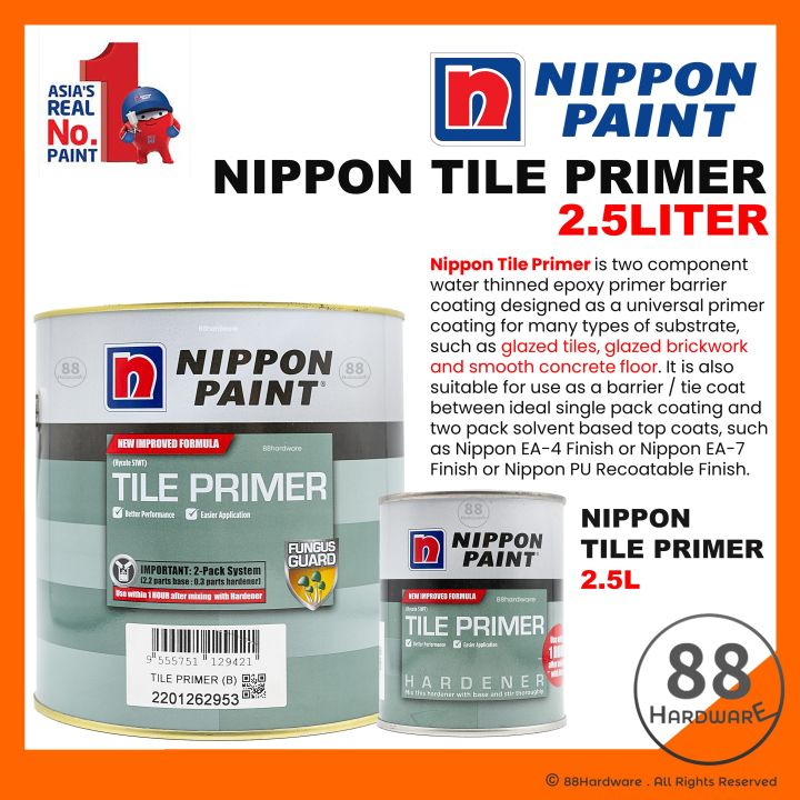 2.5L Nippon Paint Tile Primer / Primer Mosaic / tile / tile primer / mosaic / tile epoxy