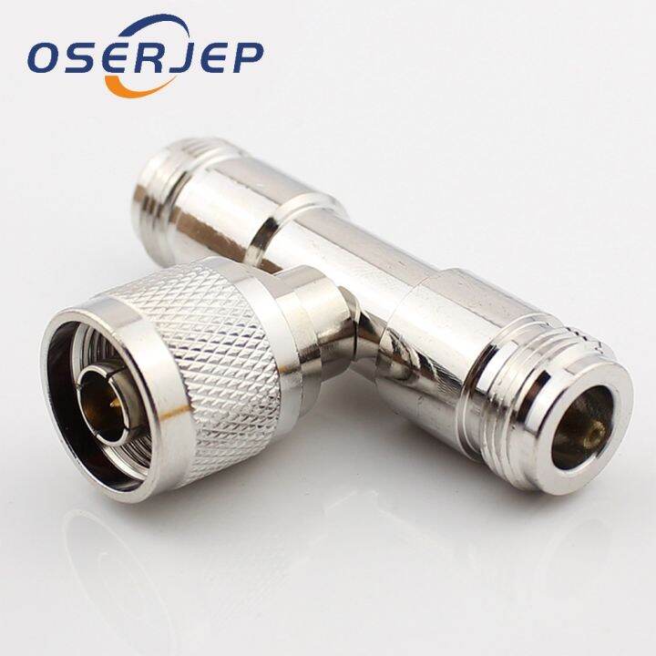 NType Male To Dual 2 NType Female Triple T Shaped RF Antenna Adapter
