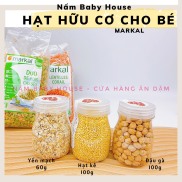 Combo 3 loại hạt hữu cơ dành cho bé từ 6 tháng yến mạch, hạt kê, đậu gà