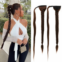 36inch Super Long Wrap Around Jumbo Pre ided Ponytail Ombre Brown Blonde Synthetic Hair Extensions