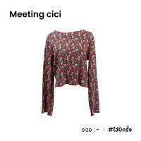 Meeting CiCi แขนยาวลายดอกสีแดง A019-32