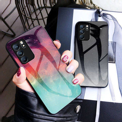 New Casing เคส OPPO Reno6 Pro Reno6 Z 5G A16 เคสโทรศัพท Phone Case Premium Stained Starry Sky Glass Shell Anti-fall Hard Back Cover OPPO A16 Reno 6 Z Pro 5G 2021