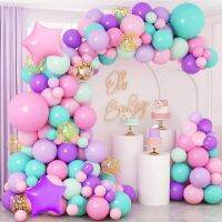 【LZ】☂┇  Unicórnio Balões Garland Arch Kit Confetti Balões De Látex Casamento Decoração De Festa De Aniversário Crianças Baby Shower Girl Decor