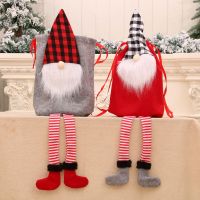 Christmas Hanging Socks Santa Claus gift bag Christmas gift bag no face deep forest Xmas Decor for Home Fireplace Holiday Socks Tights