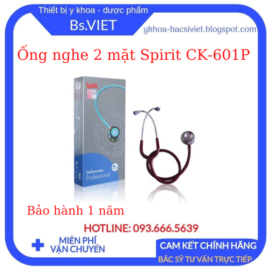 Ống nghe 2 mặt spirit ck-601p cao cấp lọc tạp âm tốt - ảnh sản phẩm 8