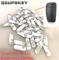 QSUPOKEY 5/10 Adet 16X6มม. Araba Anahtaricum Kabuk โลโก้สติ๊กเกอร์ Audi Için Amblem Rozeti Alüminyum DIY Me-Tal โลโก้สติ๊กเกอร์ Siyah Beaz