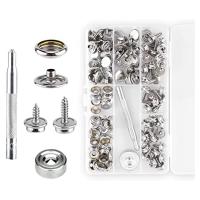 120Pcs Snap Fasteners Kit, Marine Canvas Snaps with 2Pcs Setting Tool Stainless Steel Snap Buttons Snaps with Screws