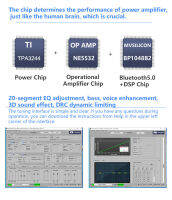 TPA3244บลูทูธ5.0 DSP เครื่องขยายเสียง2X100W เสียงสเตอริโอ Moudle BP1048B2 20วง EQ ปรับ