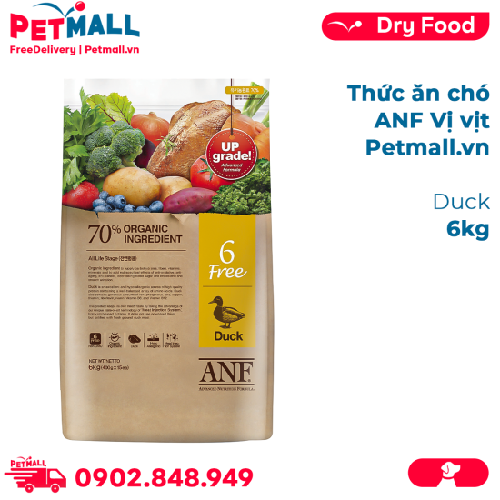 Thức ăn chó anf 6free vịt 6kg - duck petmall - ảnh sản phẩm 1