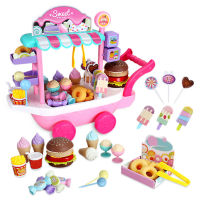 36 Pcs Ice Cream Children Plastic Non Toxic Candy Cart Toy Set Funny Simulation DIY Gifts House Play Educational Pretend Game