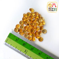 A040 5 มิล 1 เม็ด กลม พลอย ซิทริน CITRINE Natural ก้นเพชร พลอยสด ไม่ผ่านการเผา ธรรมชาติแท้