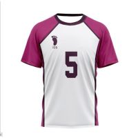 New Anime Haikyuu!! Shiratorizawa T-shirt High School Cosplay Costume Wakatoshi Satori Tee Short Sleeve Sport Uniform Sportswear