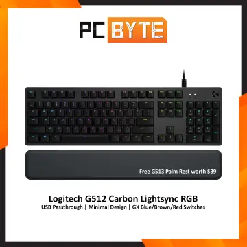 Logitech G512 RGB Mechanical Gaming Keyboard, GX Blue, USB Passthrough 