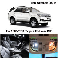 10pcs White Canbus LED Interior Dome Map Reading Light Kit For 2005-2014 Toyota Fortuner MK1 License Plate Lamp Car Accessories