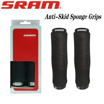 SRAM มือจับแฮนด์จักรยาน MTB เบาพิเศษกันลื่นจับปลายมือจับจักรยานเสือภูเขาฟองน้ำพร้อมล็อก1คู่