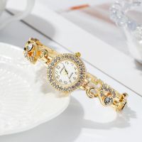 ⌚ นาฬิกาแฟชั่น⌚ 2021 new tide female swans diamond-encrusted bracelet with ms steel band quartz watch digital pointer time wrist