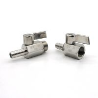 304 Stainless Steel 1/8 1/4 3/8 1/2"BSP 7/9/10mm Hose Barb Mini Sanitary Ball Valve Homemade Pipe Fittings With Stainless Hanlde