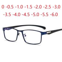 {Paopao glasses}สแควร์สำเร็จรูปสายตาสั้นแว่นตากรอบโลหะเต็ม TR90เบาสายตาสั้นแว่นตา0 -0.5 -1.0 -2.0ถึง-6.0