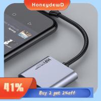 HONEYDEWD แท็บเล็ต ชิป DAC 
 Pd 60W อะแดปเตอร์ Type C ถึง3.5มม. ตัวแปลงหูฟัง สาย USB C เป็น AUX