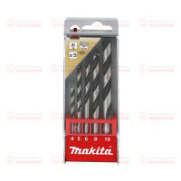 MAKITA ชุดดอกสว่านเจอะไม้ รุ่น D-57211 ก้านกลม 5ดอก/ชุด 4-5-6-8-10 |ชุด|