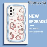 Chenyyyka ปลอกสำหรับ Samsung กาแลคซี A72 4G A72 5G A73 5G เคสน่ารักกระต่ายสีสันสดใสมาการองคลื่นกันกระแทกแบบใสนิ่มเคสมือถือเคสโปร่งใสลายกล้องถ่ายรูปฝาครอบป้องกันซิลิก้าเจล