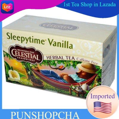 ชา Celestial Seasonings, Herbal Tea, Sleepytime Vanilla, Caffeine Free, 20 Tea Bags,ชาช่วยนอนหลับ 💚พร้อมส่ง💜
