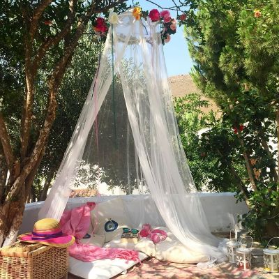 Summer Hanging Dome Mosquito Net Foldable Soft Round Anti-mosquito Net Bed Decoration Supplies Home and Garden Hammock Nets 모기장TH