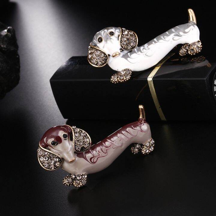 cute-dachshund-dog-enamel-brooch-pin-shiny-rhinestone-animals-shape-collar-broaches-for-women-men-kids-jewelry-accessories