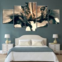 Lizhanmin League Of Legends เกม5ชิ้น Battle Of Fate ภาพวาดผ้าใบ Wall Art - Home Decor ห้องนั่งเล่น Modern Home Decor รูปภาพ