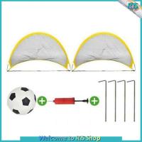 Folding 2pcs Football Goal Net Portable Outdoor football training goal Frame Adult and Children,with Football &amp; Inflator Pump