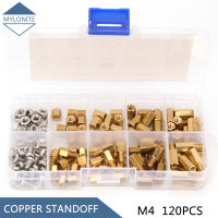 พร้อมสต็อก120ชิ้น/เซ็ต M4ชายหญิง Hex Standoffs สกรูระยะห่างของสกรูทองแดง Spacer สกรูและน๊อตสแตนเลสชุด M4T081