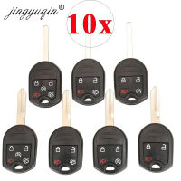 Jingyuqin 10Pcs FO38HU101 Remote Key Shell สำหรับ Ford Edge Explorer Ranger Windstar Expedition Mustang สำหรับ Mazda Fob Case