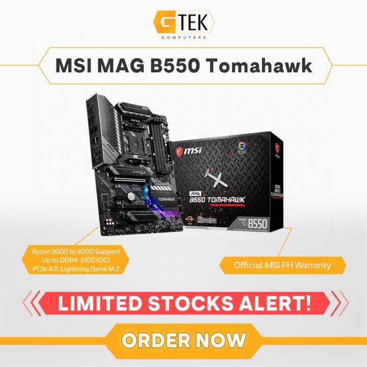 MSI MAG B550 Tomahawk ATX B550 AM4 Ryzen Motherboard Lazada PH