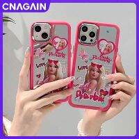 CNAGAIN เคสโทรศัพท์กระจกแต่งหน้าเจ้าหญิงตุ๊กตาบาร์บี้ใหม่สำหรับ iPhone 14 13 12 ProMax เคสซิลิโคนแฟชั่นสำหรับเด็กผู้หญิงป้องกันสร้างสรรค์มีสไตล์