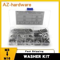 ❡❃ 410PCS 304 Stainless Steel Lnternal Tooth Lock Washer Assortment Kit Stop Internal Tooth Toothed Gasket Box Set