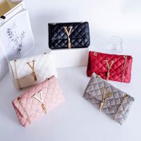 【Lanse store】Women Small bag  2022 New Fashion Korean Female Rhombic Square Lady Shoulder Crossbody Bag Mini Messenger Chain Handbag