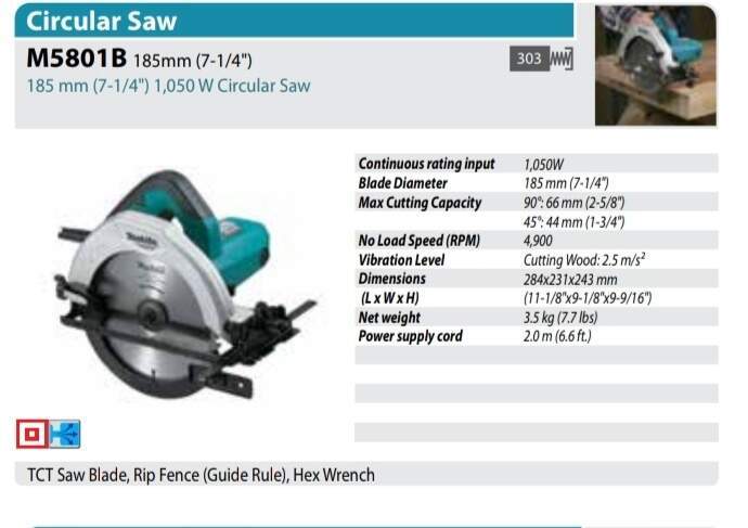 makita-m5801b-เลื่อยวงเดือน-เลื่อยตัดไม้-7นิ้ว-รุ่นใหม่ล่าสุด-ขนาด-185-mm-7-1-4-กำลังไฟ-1-050-w