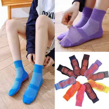 Yoga Socks with Grips for Women, Fashion Non Slip Grippy Socks for Pilates,  Barre, Tennis | Ideal Cushion Crew Sock