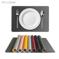 Simple Oblong Leather Placemat for Dinning Table Two-Color Hotel Home Dual-Purpose Table Mat Anti-hot and Anti-Skid Table Decor