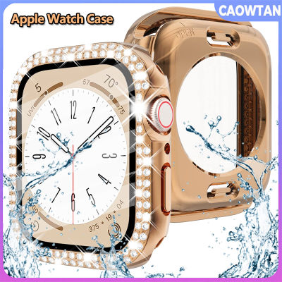 เคสกันน้ำสำหรับนาฬิกา Apple พิเศษ49มม. 45มม. 41มม. 40มม. 44มม. ตัวป้องกันหน้าจอกันชนเพชร Iwatch Series 8 7 6 5 SE 4