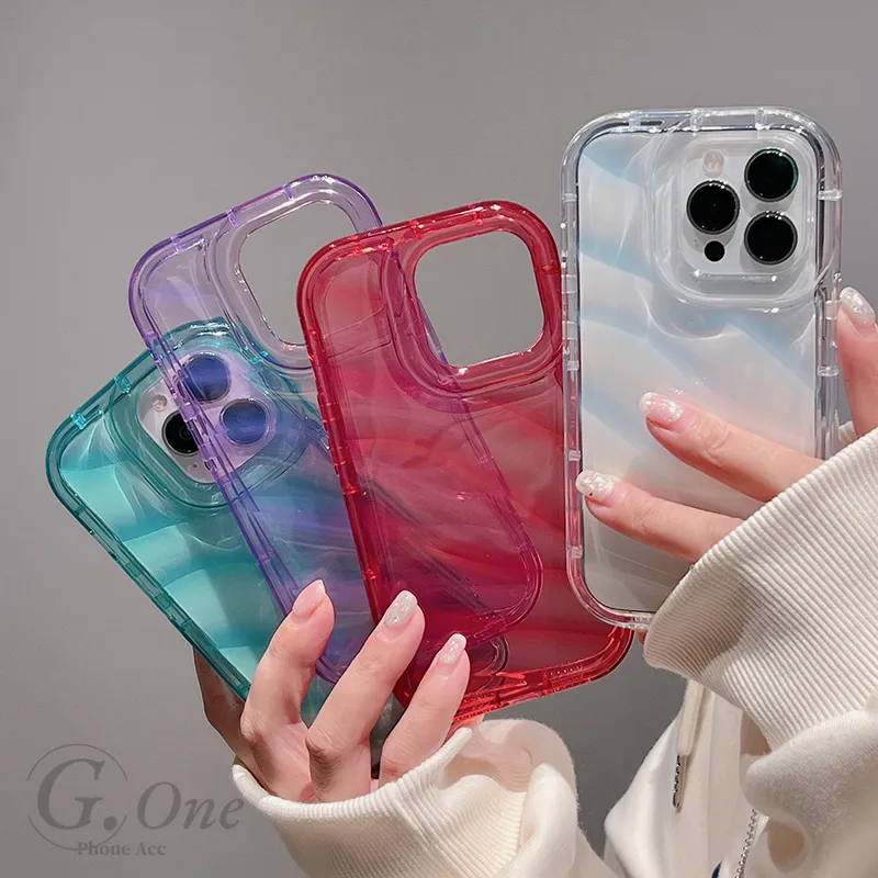 Iphone 11;transparent Purple Anti- Slip Wavy Border Phone Case Transparent  Tpu Back Cover For Iphone 13/12/11 X