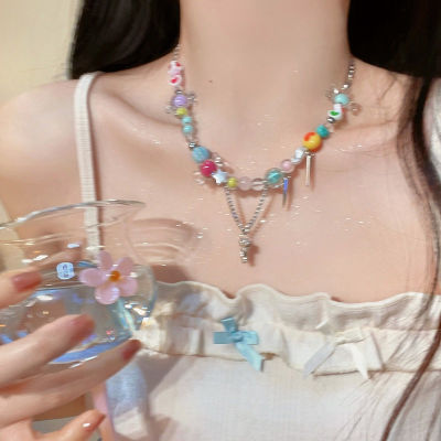 Clavicle Chain Sweet Necklace Cool Necklace Colorful Jewelry Niche Jewelry Candy Necklace Female Accessories