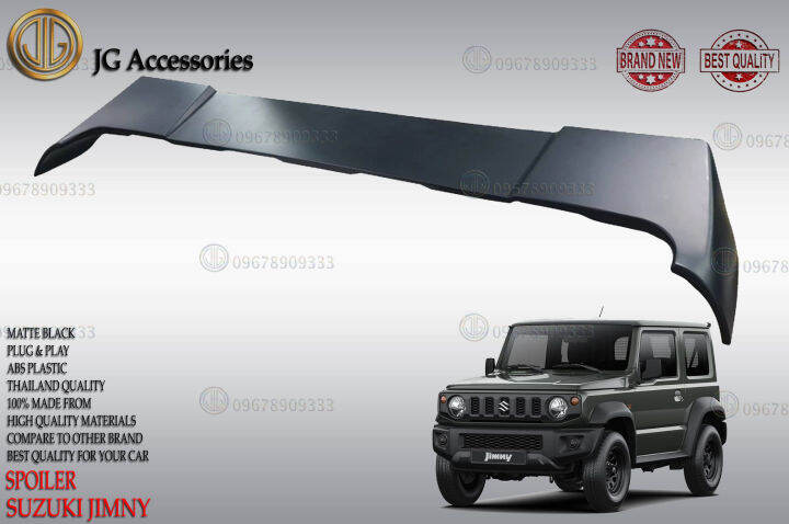 SUZUKI JIMNY 2019 2020 2021 REAR SPOILER WING MATTE BLACK THAILAND ABS ...