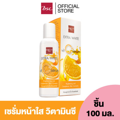 PURE CARE BSC EXTRA WHITE Vit C+ SERUM 100 ML. เซรั่มบำรุงผิวหน้าเนื้อบางเบา ซึมง่าย ไม่เหนอะหนะผิว ผสานคุณค่าจากอนุพันธ์วิตามินซี และ Alpha-Arbutin