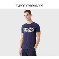 เสื้อเชิ้ตผ้าฝ้ายแขนสั้นใหม่ของ Armani มีโลโก้ผู้ชายคลาสสิก