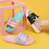 【CW】 2022 Spring Summer Man Women Slipper New Soft Thick Soled Slippers Bear Ear Macarone Girl Lovely Couple Home Slippers Flip Flops