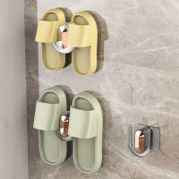 ■✳ 5pcs Multi-purpose Wall-Mounted Slippers Hook Rack Bathroom Free Punching Slippers Hanger Space Saving Storage Hange