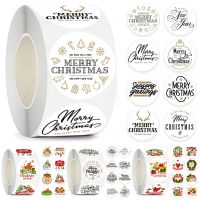 500pcs Merry Christmas Stickers Holiday Party New Year Decoration Gift Box Seal Sticker Baking Label Packaging Sticker Scrapbook Stickers Labels