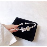 Hong Kong is born s999 silver han edition fashion sweet bowknot womens bracelet web celebrity girlfriends a gift