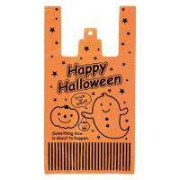 ✘▽✙ ถุงพลาสติกลาย HW Halloween Orange-M (แพ็ค 100 ใบ) HW-M นำเข้าจากญี่ปุ่น